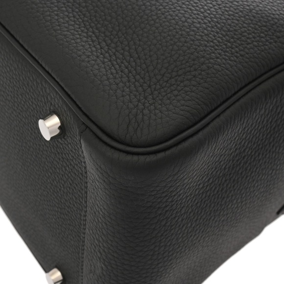 HERMES Lindy 30 Black U Stamp (circa 2022) Women's Taurillon Clemence Leather... - Picture 7 of 11